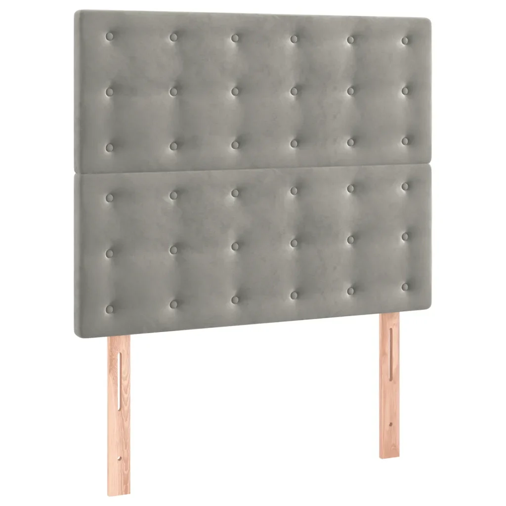 Letto matrimoniale | Letto per adulti | Giroletto senza Materasso Grigio Chiaro 120x200 cm Velluto - Image 8