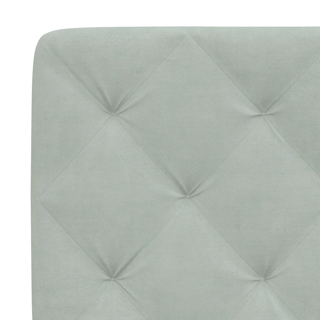 Letto matrimoniale | Letto per adulti | Giroletto senza Materasso Grigio Chiaro 120x200 cm Velluto - Image 10