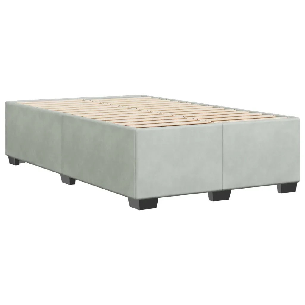 Letto matrimoniale | Letto per adulti | Giroletto senza Materasso Grigio Chiaro 120x200 cm Velluto - Image 3