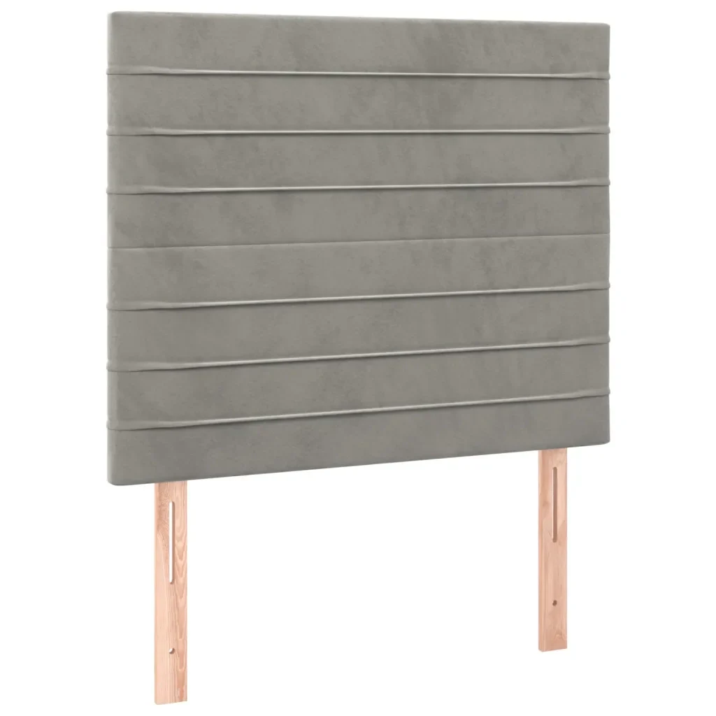 Letto matrimoniale | Letto per adulti | Giroletto senza Materasso Grigio Chiaro 120x200 cm Velluto - Image 8