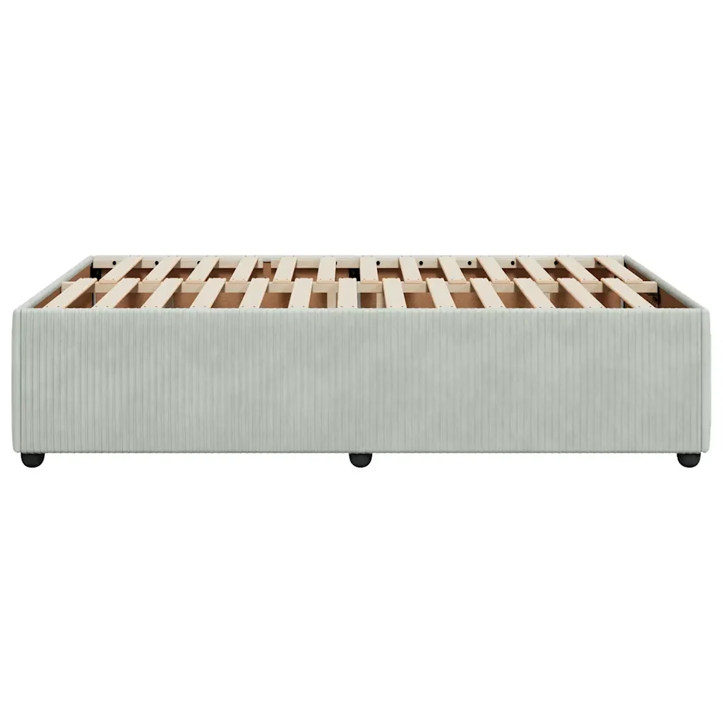 Letto matrimoniale | Letto per adulti | Giroletto senza Materasso Grigio Chiaro 120x200 cm Velluto - Image 5