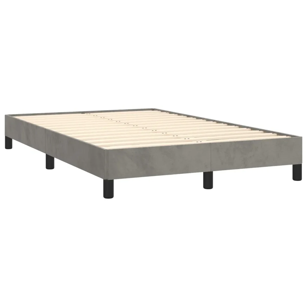 Letto matrimoniale | Letto per adulti | Giroletto senza Materasso Grigio Chiaro 120x200 cm Velluto - Image 3