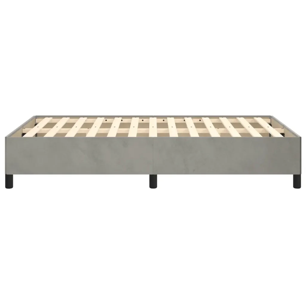Letto matrimoniale | Letto per adulti | Giroletto senza Materasso Grigio Chiaro 120x200 cm Velluto - Image 6