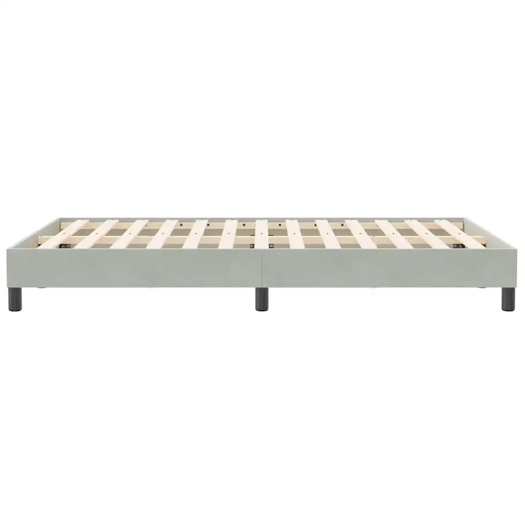 Letto matrimoniale | Letto per adulti | Giroletto senza Materasso Grigio Chiaro 120x210 cm Velluto - Image 6