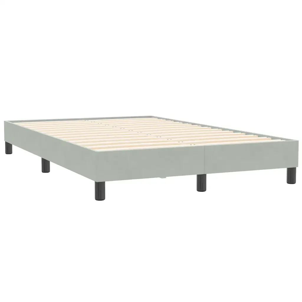 Letto matrimoniale | Letto per adulti | Giroletto senza Materasso Grigio Chiaro 120x210 cm Velluto - Image 7
