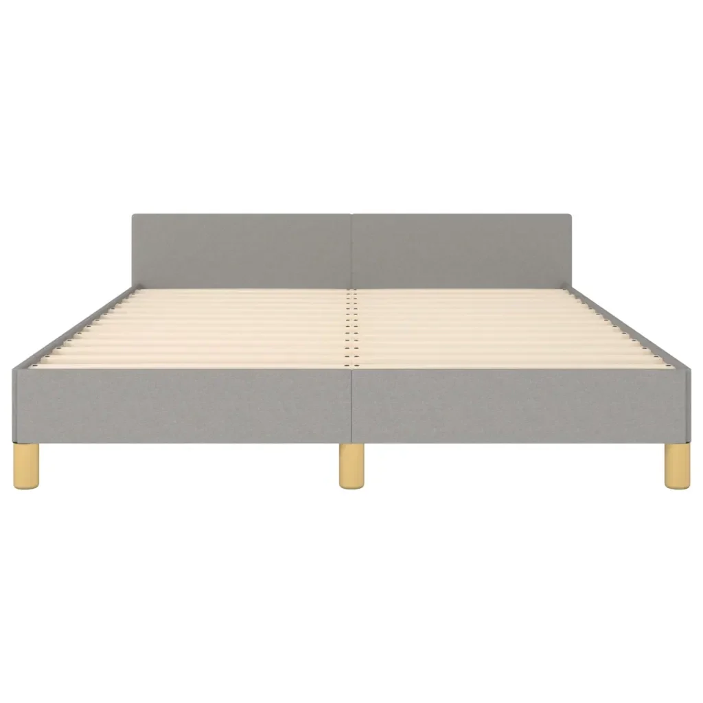 Letto matrimoniale | Letto per adulti | Giroletto senza Materasso Grigio Chiaro 140x190 cm Tessuto - Image 6