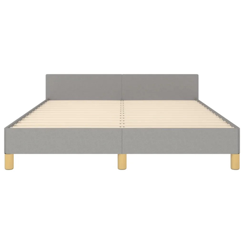 Letto matrimoniale | Letto per adulti | Giroletto senza Materasso Grigio Chiaro 140x190 cm Tessuto - Image 6