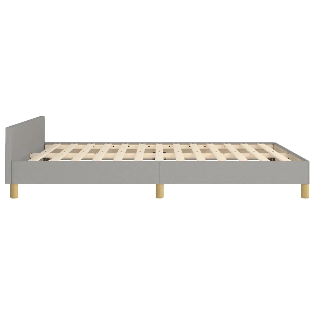 Letto matrimoniale | Letto per adulti | Giroletto senza Materasso Grigio Chiaro 140x190 cm Tessuto - Image 7