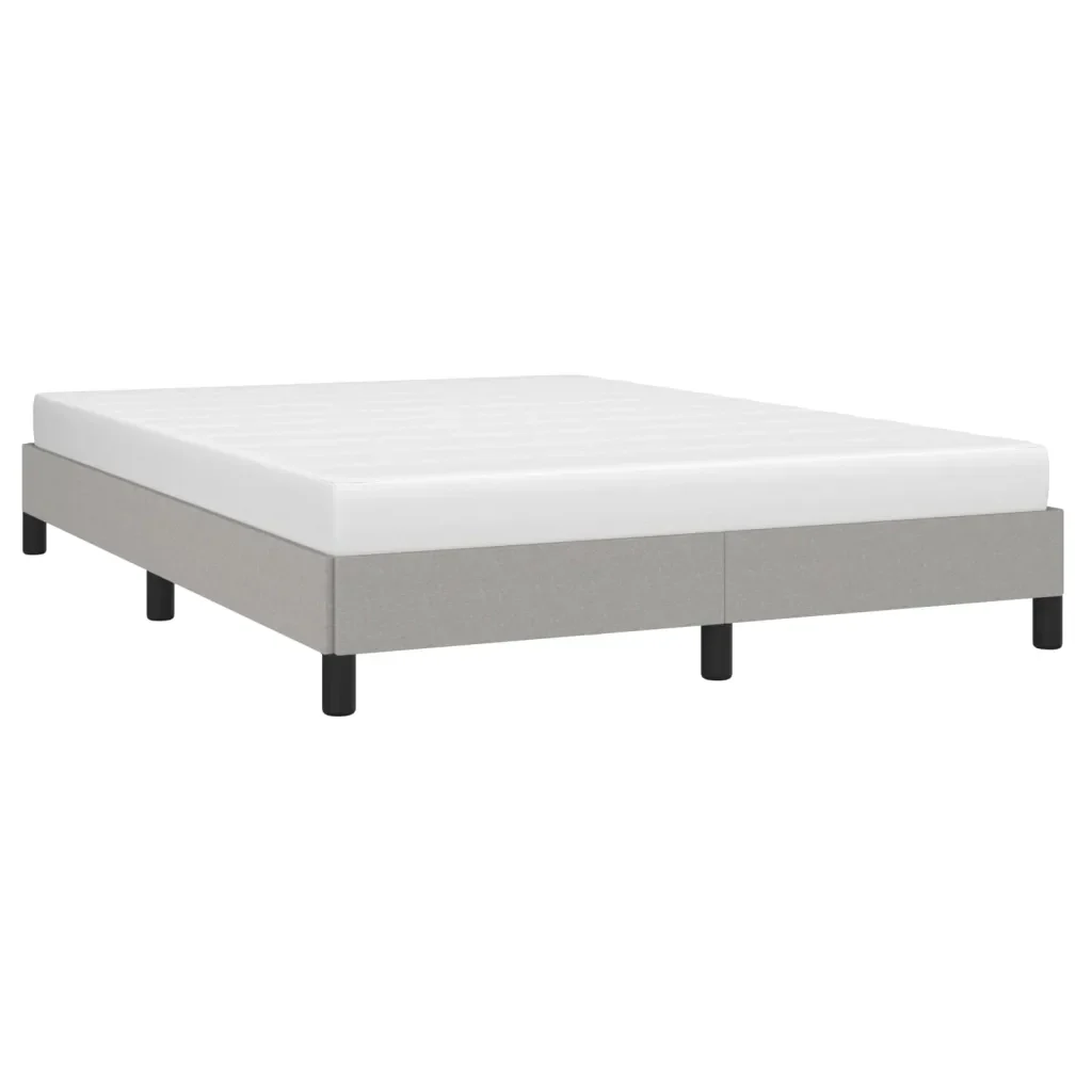 Letto matrimoniale | Letto per adulti | Giroletto senza Materasso Grigio Chiaro 140x190 cm Tessuto - Image 3