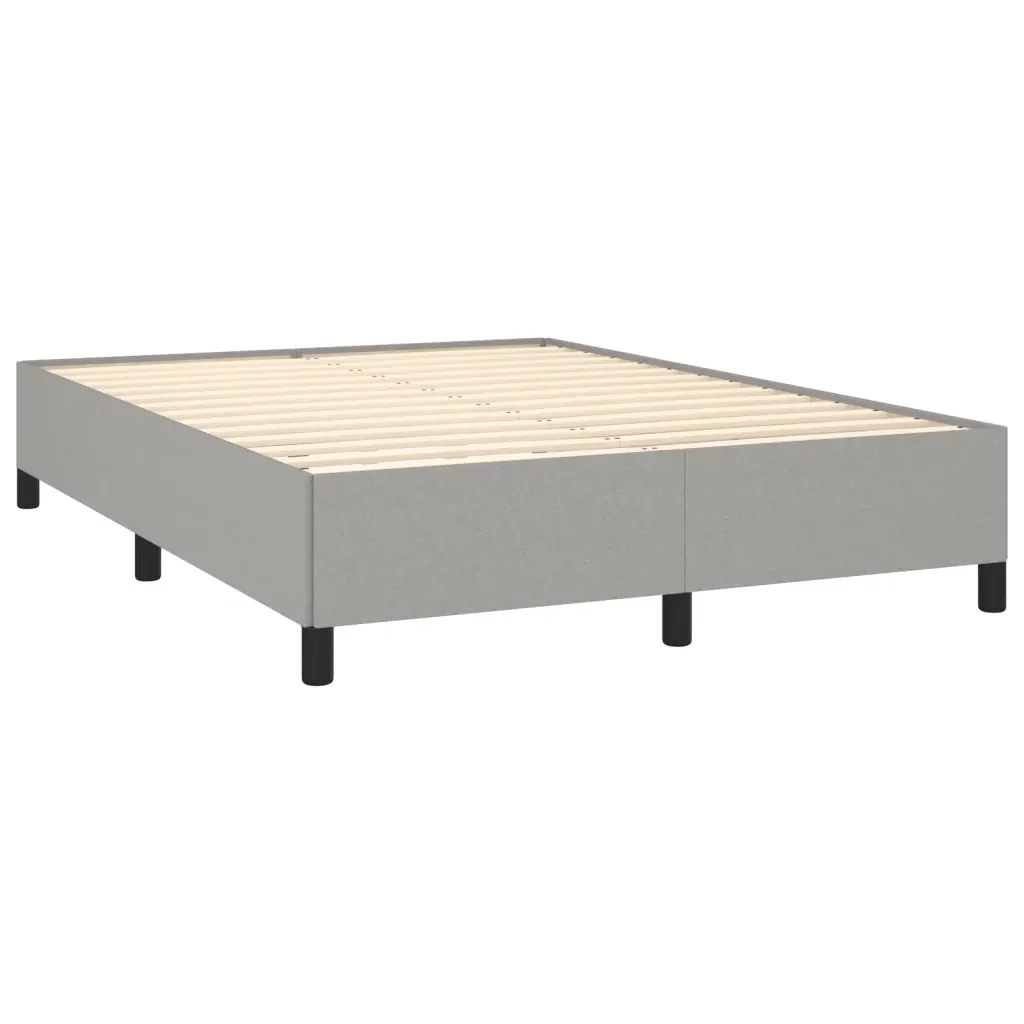 Letto matrimoniale | Letto per adulti | Giroletto senza Materasso Grigio Chiaro 140x190 cm Tessuto - Image 4
