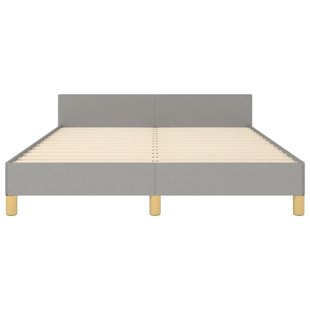 Letto matrimoniale | Letto per adulti | Giroletto senza Materasso Grigio Chiaro 140x190 cm Tessuto - Image 6