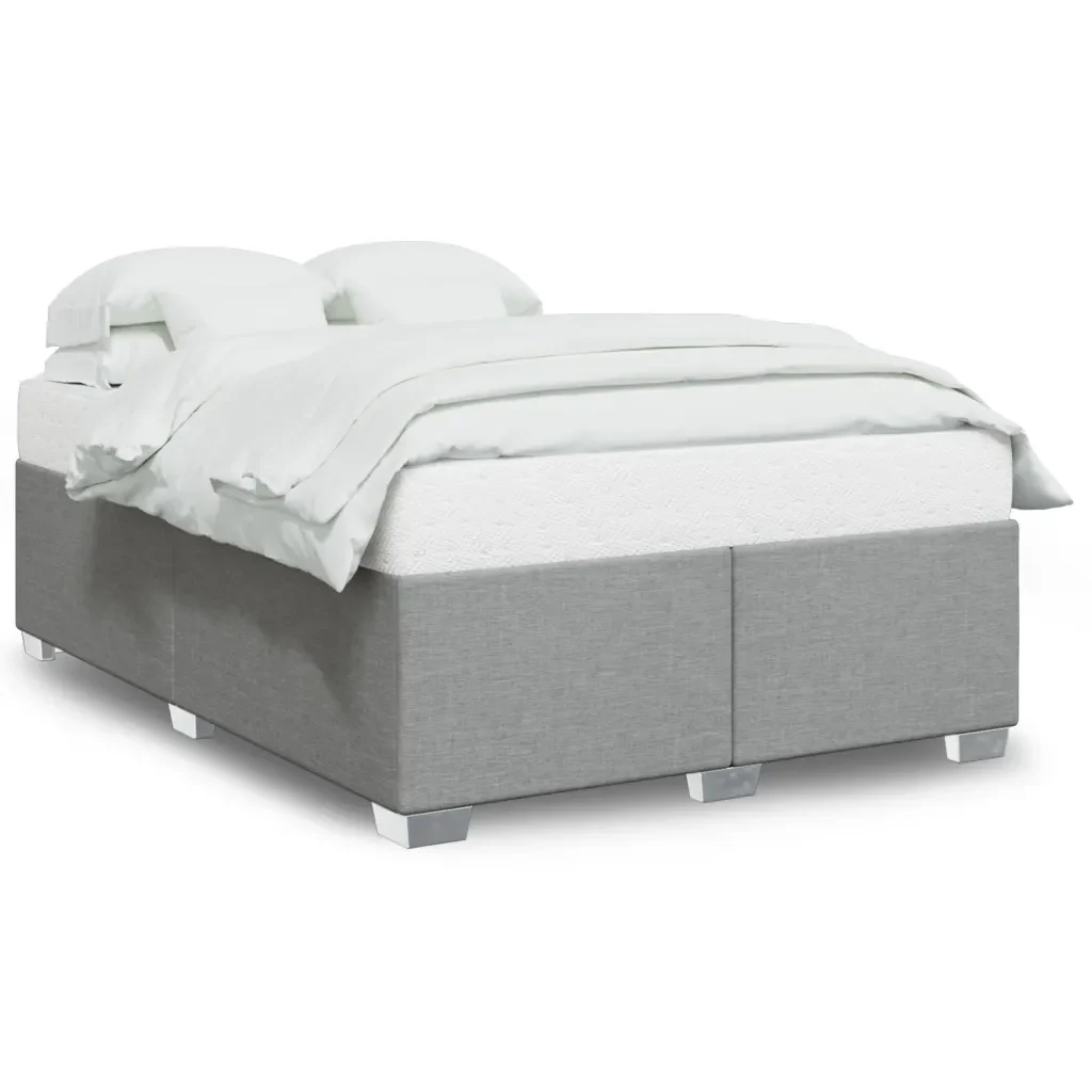 Letto matrimoniale | Letto per adulti | Giroletto senza Materasso Grigio Chiaro 140x190 cm Tessuto