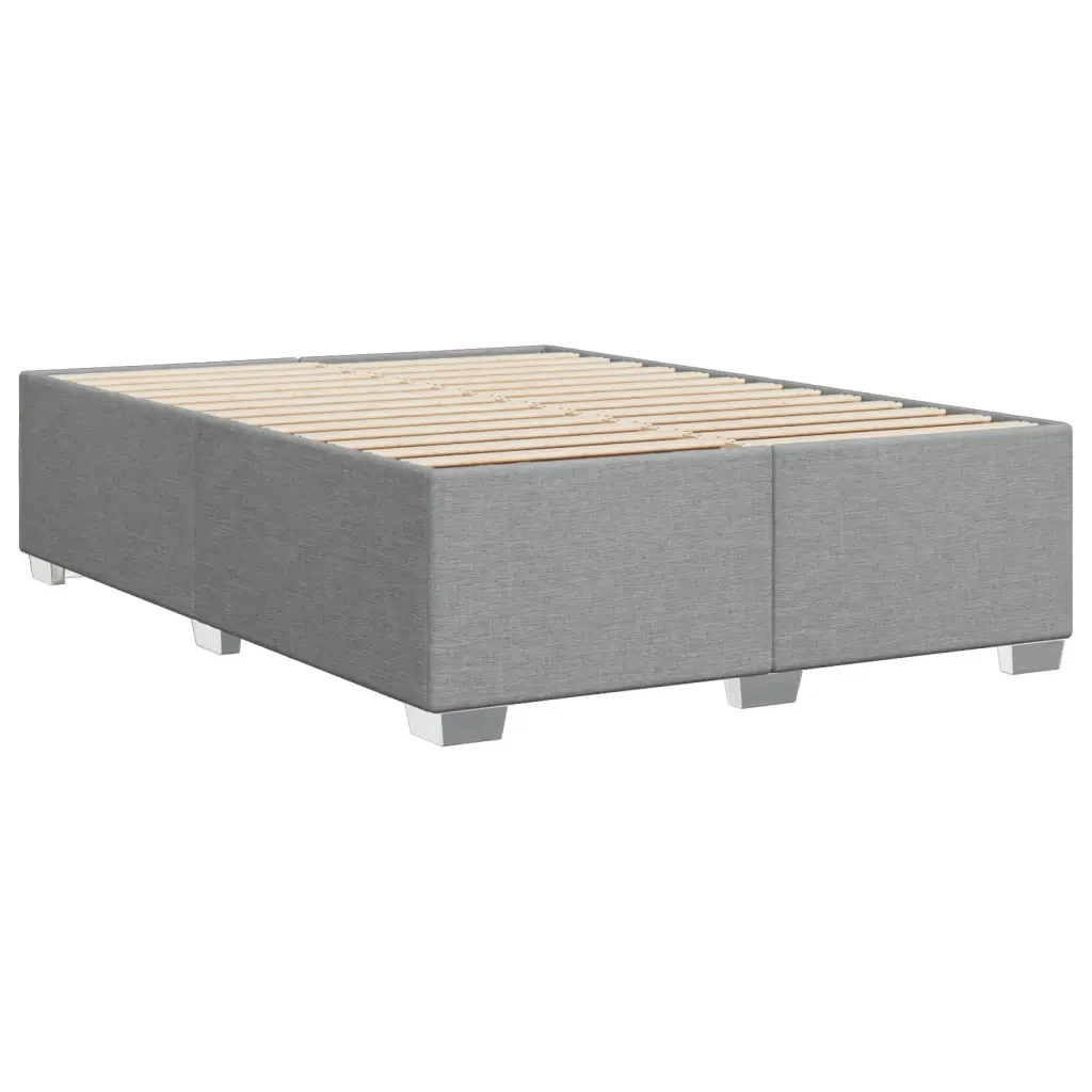 Letto matrimoniale | Letto per adulti | Giroletto senza Materasso Grigio Chiaro 140x190 cm Tessuto - Image 6