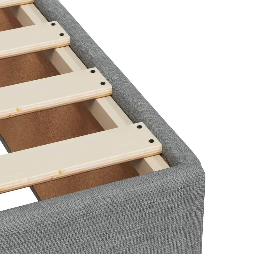 Letto matrimoniale | Letto per adulti | Giroletto senza Materasso Grigio Chiaro 140x190 cm Tessuto - Image 7