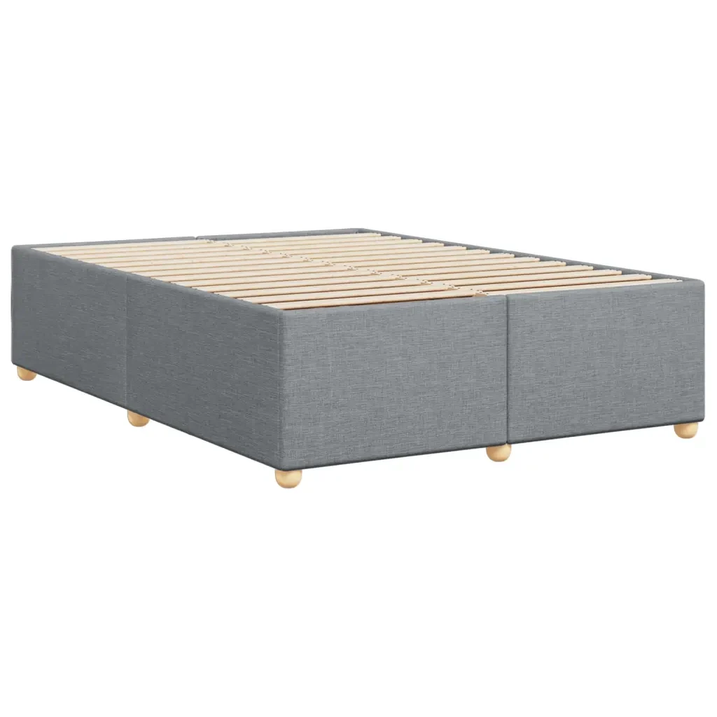 Letto matrimoniale | Letto per adulti | Giroletto senza Materasso Grigio Chiaro 140x190 cm Tessuto - Image 6