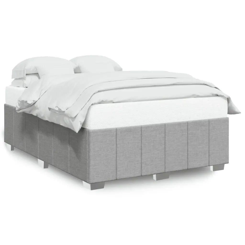 Letto matrimoniale | Letto per adulti | Giroletto senza Materasso Grigio Chiaro 140x190 cm Tessuto