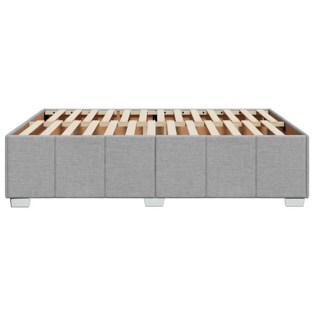 Letto matrimoniale | Letto per adulti | Giroletto senza Materasso Grigio Chiaro 140x190 cm Tessuto - Image 5