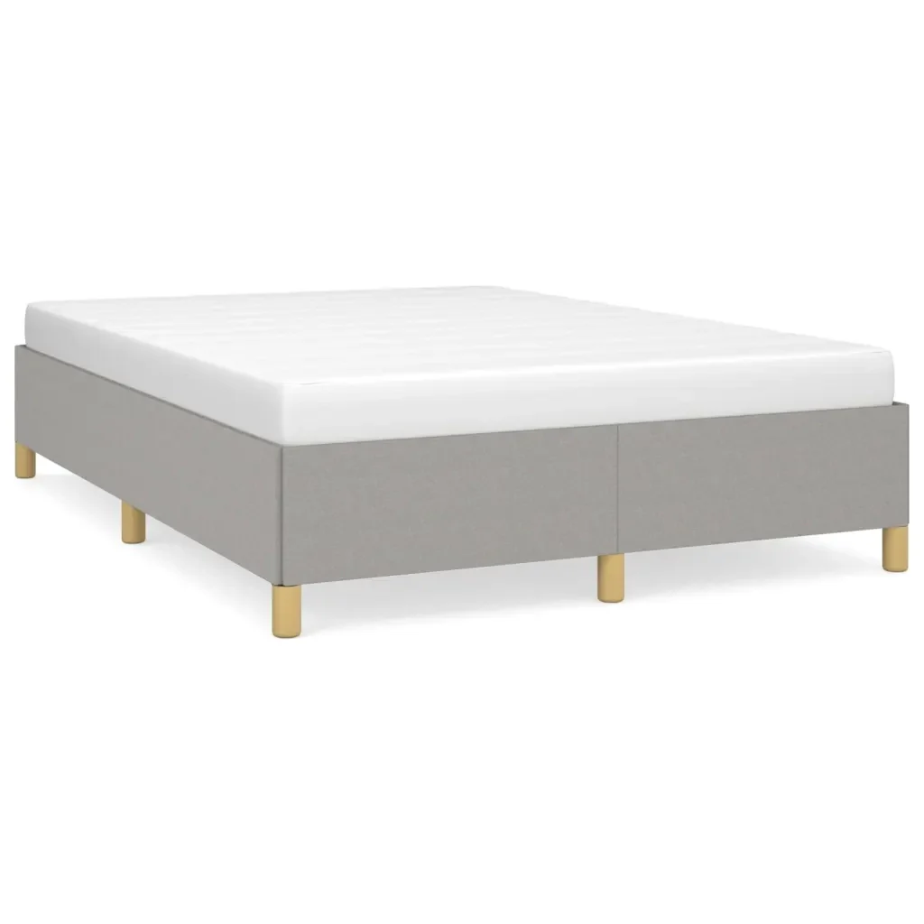 Letto matrimoniale | Letto per adulti | Giroletto senza Materasso Grigio Chiaro 140x190 cm Tessuto