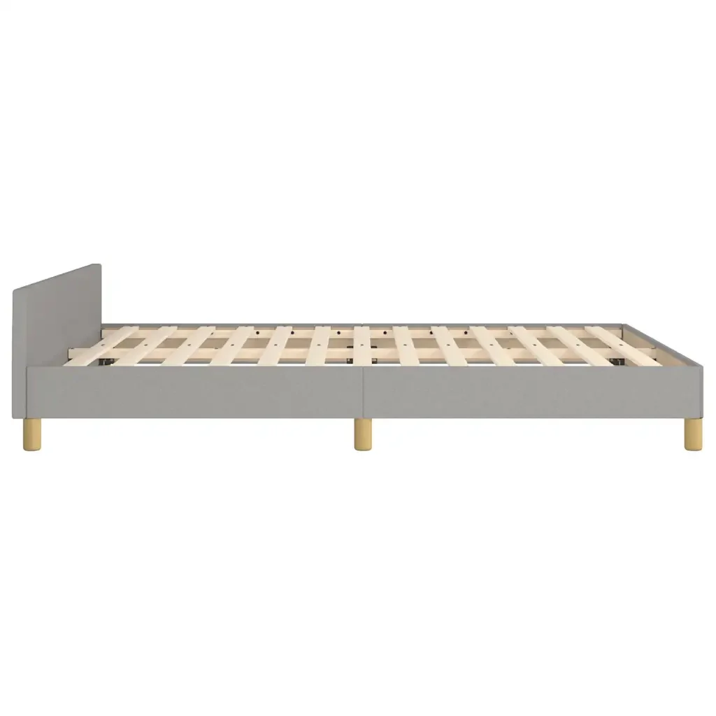 Letto matrimoniale | Letto per adulti | Giroletto senza Materasso Grigio Chiaro 140x190 cm Tessuto - Image 6
