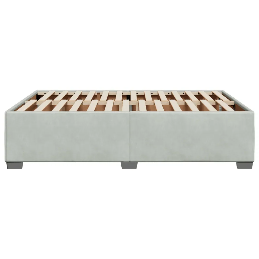 Letto matrimoniale | Letto per adulti | Giroletto senza Materasso Grigio Chiaro 140x190 cm Velluto - Image 5