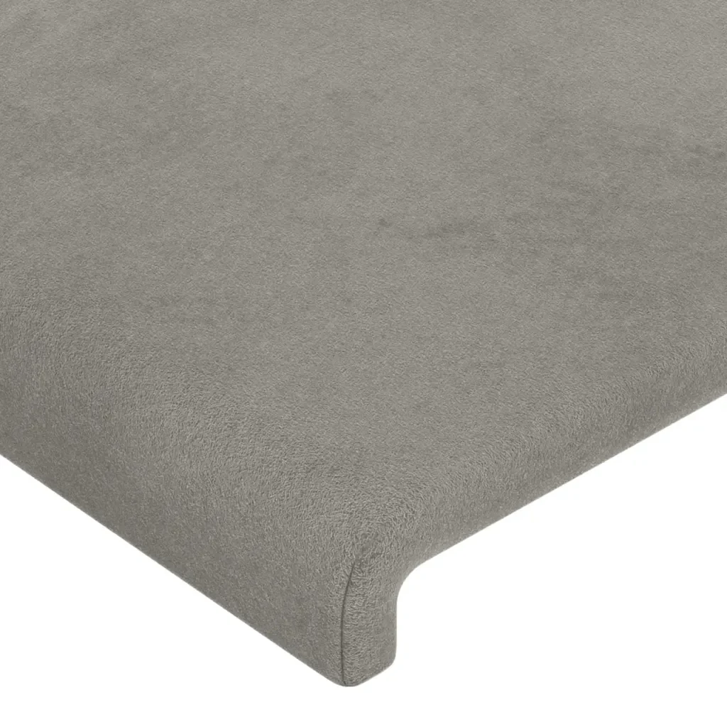 Letto matrimoniale | Letto per adulti | Giroletto senza Materasso Grigio Chiaro 140x190 cm Velluto - Image 10