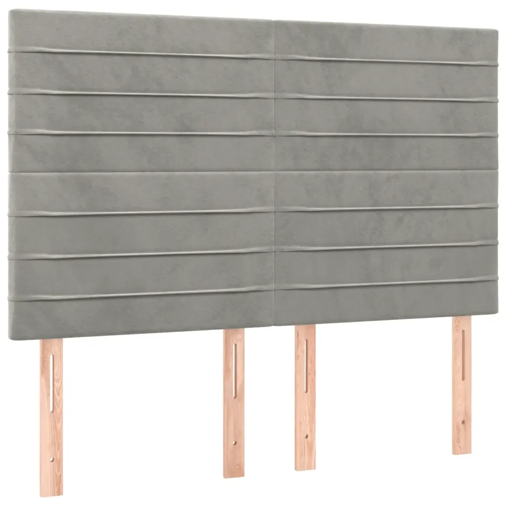 Letto matrimoniale | Letto per adulti | Giroletto senza Materasso Grigio Chiaro 140x190 cm Velluto - Image 8