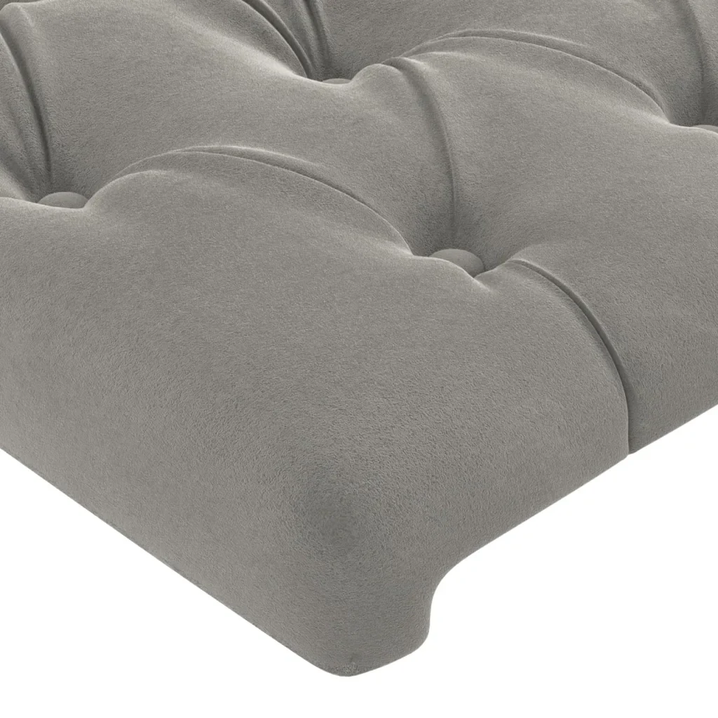 Letto matrimoniale | Letto per adulti | Giroletto senza Materasso Grigio Chiaro 140x190 cm Velluto - Image 10