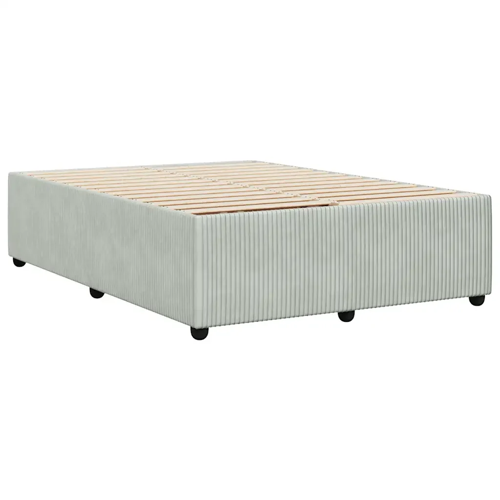 Letto matrimoniale | Letto per adulti | Giroletto senza Materasso Grigio Chiaro 140x190 cm Velluto - Image 6