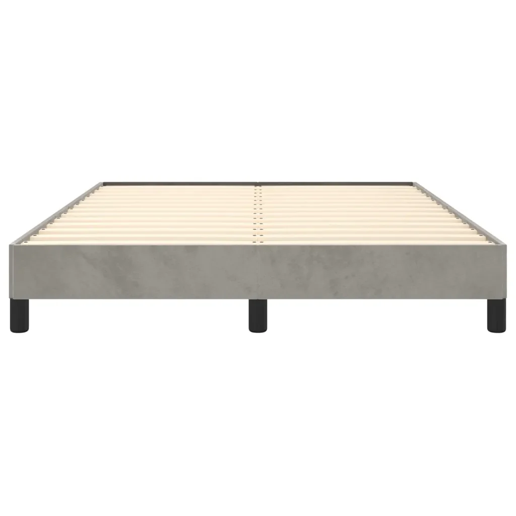 Letto matrimoniale | Letto per adulti | Giroletto senza Materasso Grigio Chiaro 140x190 cm Velluto - Image 5