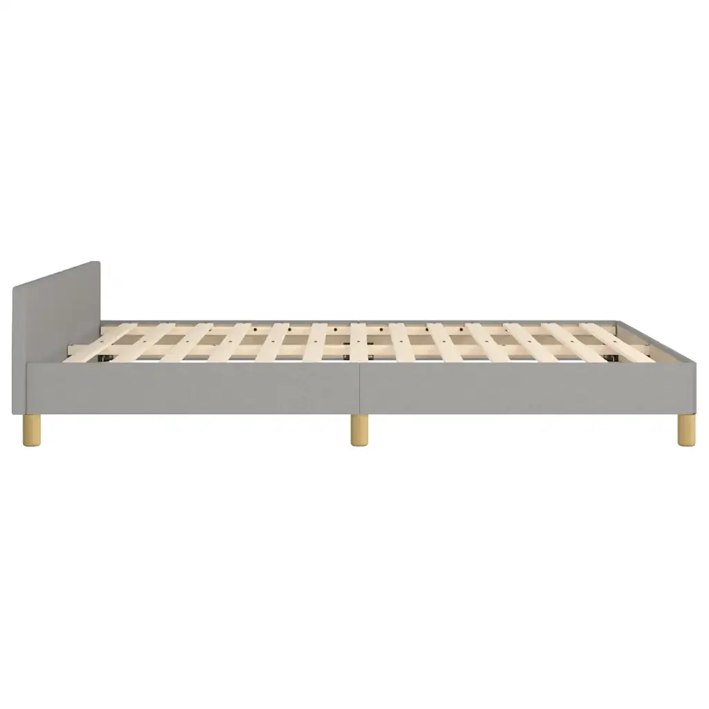 Letto matrimoniale | Letto per adulti | Giroletto senza Materasso Grigio Chiaro 140x200 cm Tessuto - Image 6