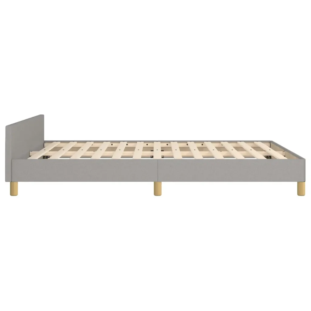 Letto matrimoniale | Letto per adulti | Giroletto senza Materasso Grigio Chiaro 140x200 cm Tessuto - Image 7
