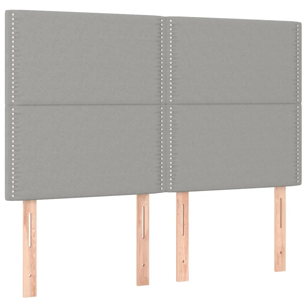 Letto matrimoniale | Letto per adulti | Giroletto senza Materasso Grigio Chiaro 140x200 cm Tessuto - Image 9