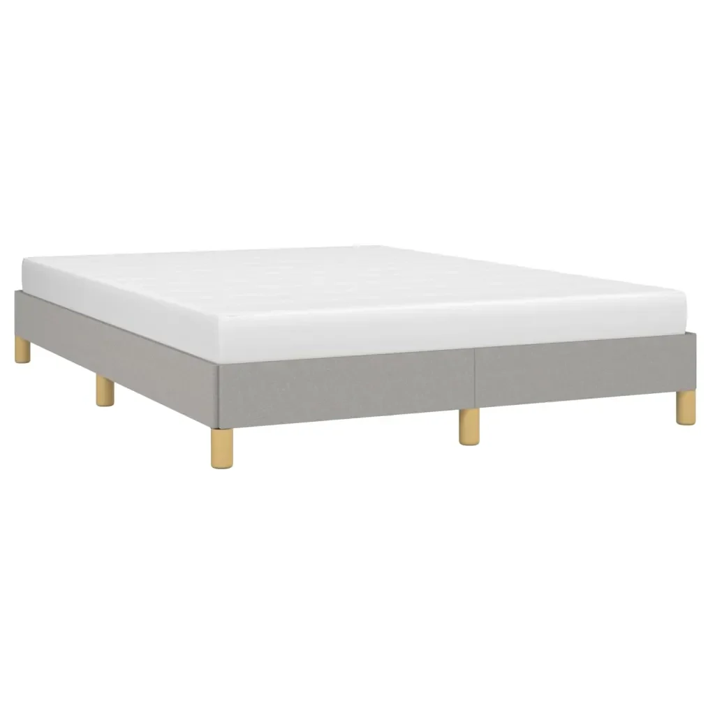 Letto matrimoniale | Letto per adulti | Giroletto senza Materasso Grigio Chiaro 140x200 cm Tessuto - Image 3