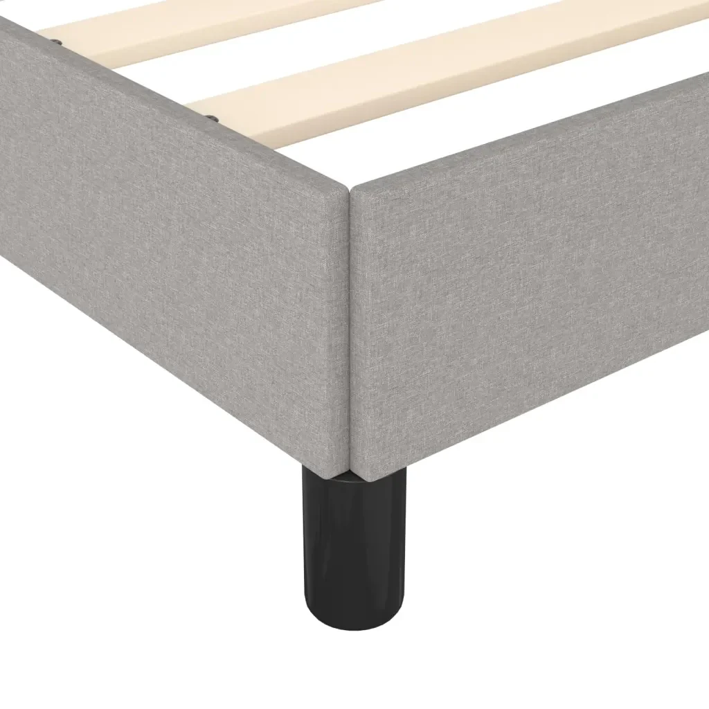 Letto matrimoniale | Letto per adulti | Giroletto senza Materasso Grigio Chiaro 140x200 cm Tessuto - Image 7