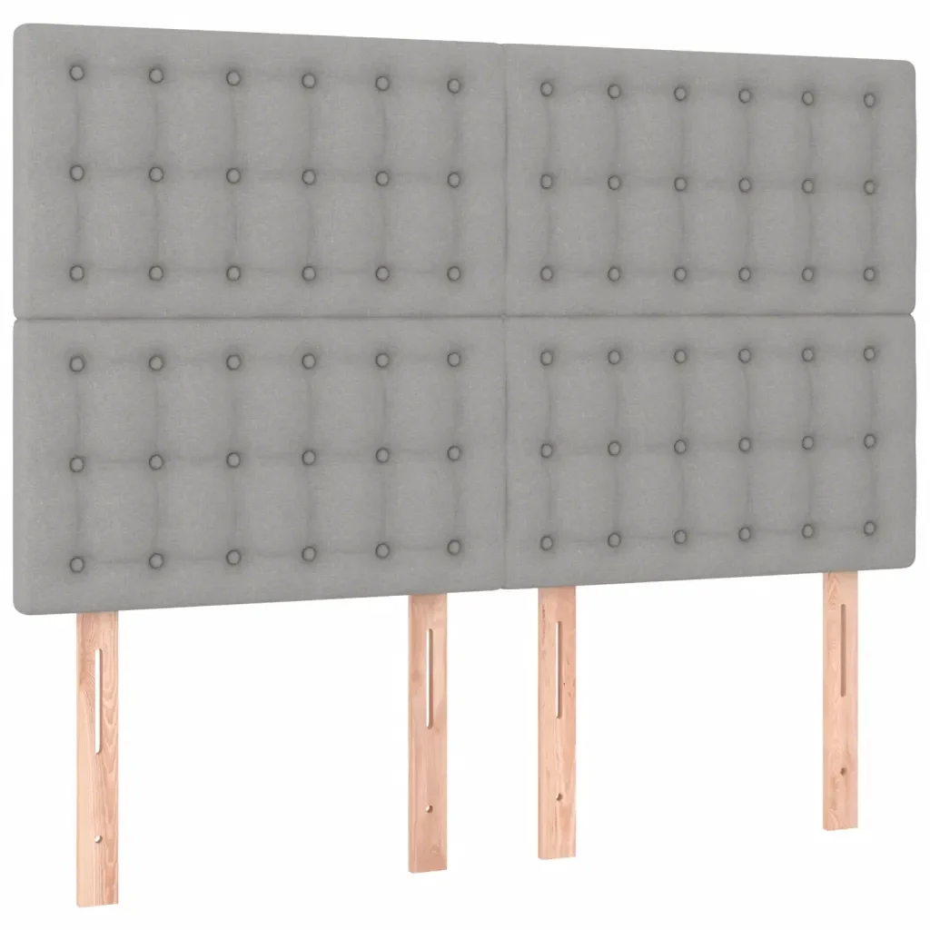 Letto matrimoniale | Letto per adulti | Giroletto senza Materasso Grigio Chiaro 140x200 cm Tessuto - Image 9