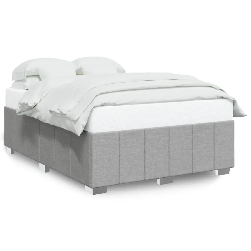 Letto matrimoniale | Letto per adulti | Giroletto senza Materasso Grigio Chiaro 140x200 cm Tessuto