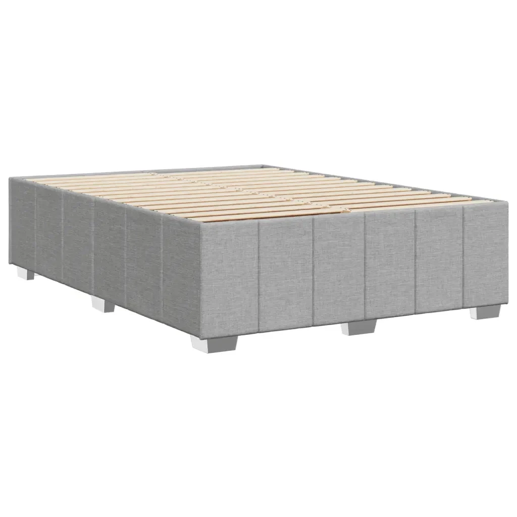 Letto matrimoniale | Letto per adulti | Giroletto senza Materasso Grigio Chiaro 140x200 cm Tessuto - Image 6