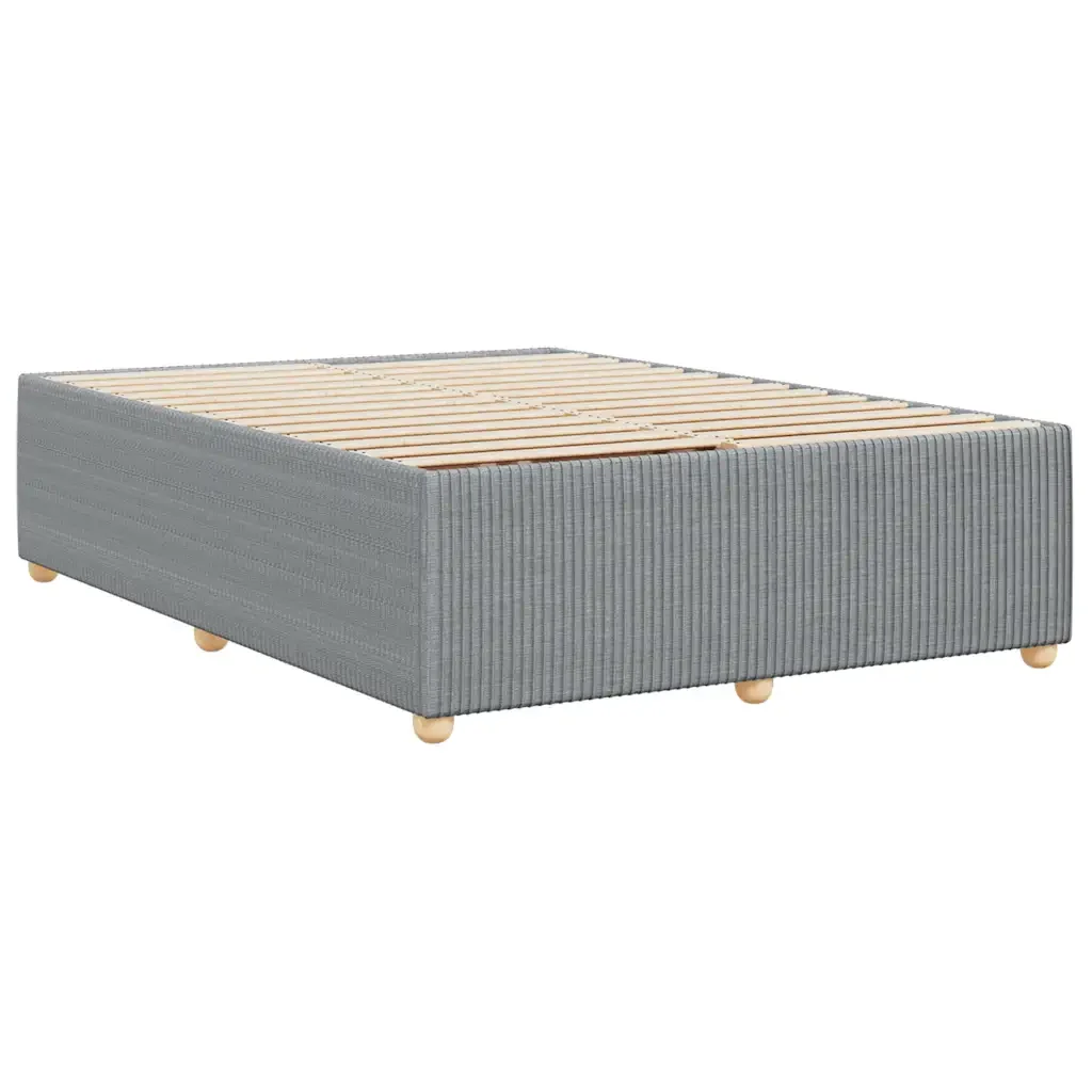 Letto matrimoniale | Letto per adulti | Giroletto senza Materasso Grigio Chiaro 140x200 cm Tessuto - Image 6