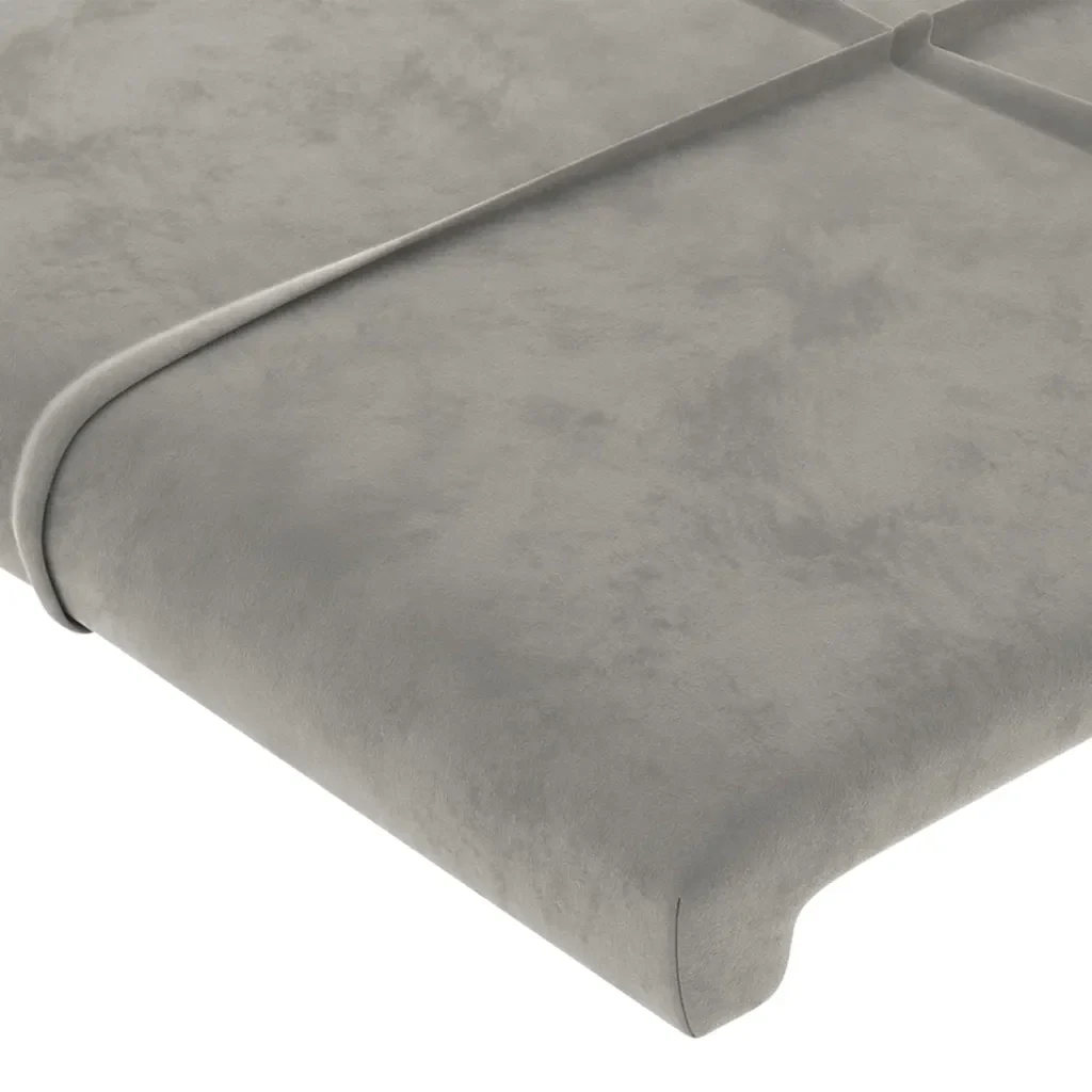 Letto matrimoniale | Letto per adulti | Giroletto senza Materasso Grigio Chiaro 140x200 cm Velluto - Image 10