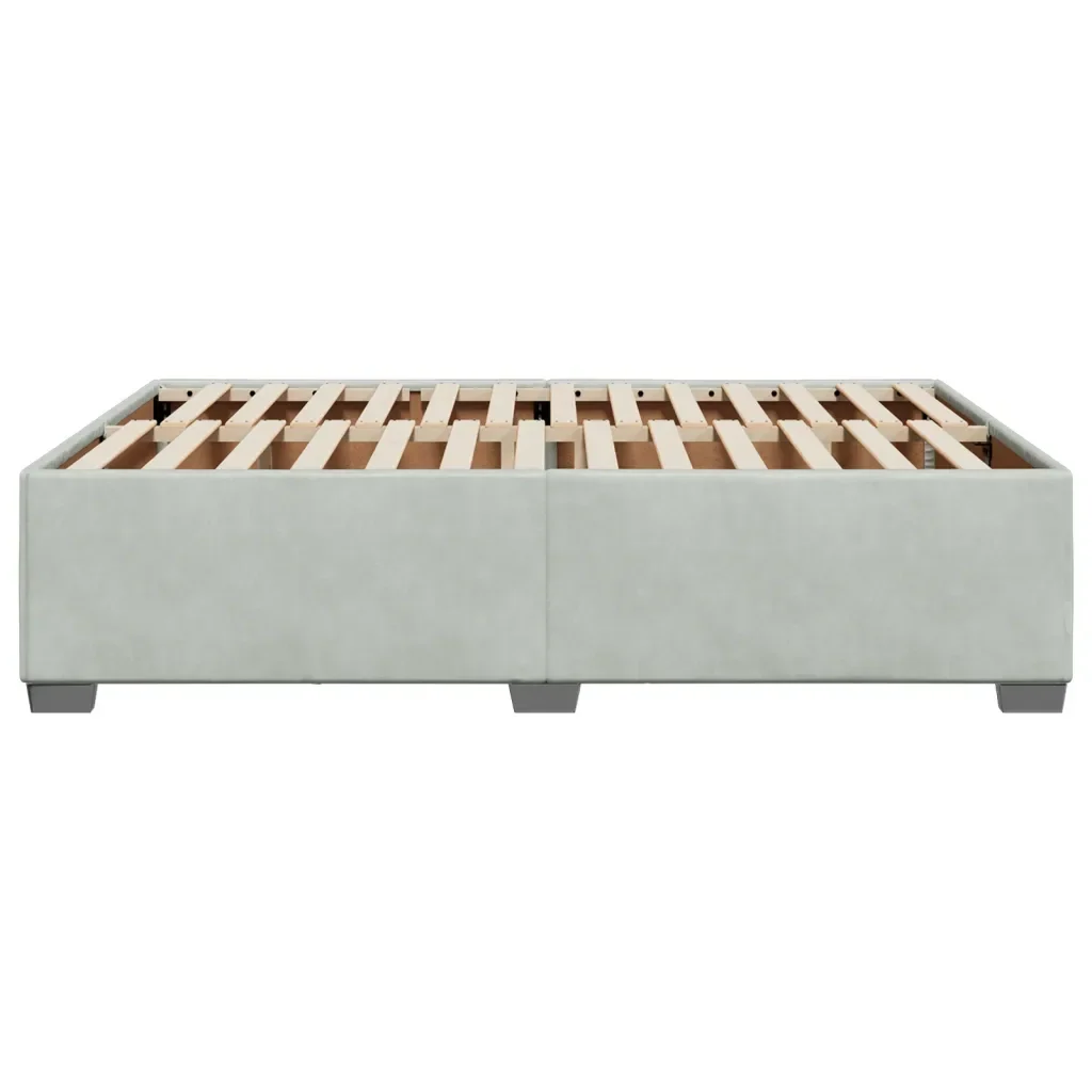 Letto matrimoniale | Letto per adulti | Giroletto senza Materasso Grigio Chiaro 140x200 cm Velluto - Image 5