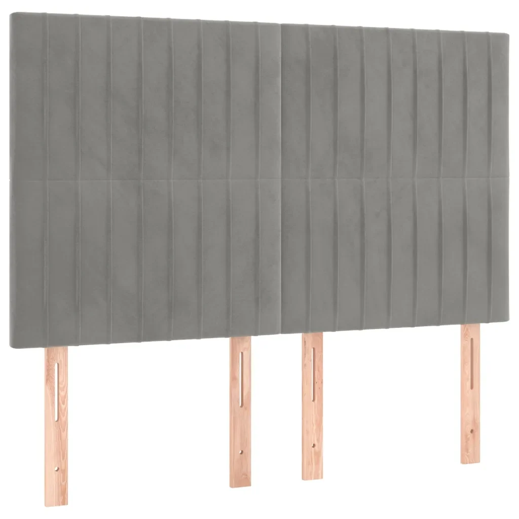 Letto matrimoniale | Letto per adulti | Giroletto senza Materasso Grigio Chiaro 140x200 cm Velluto - Image 8