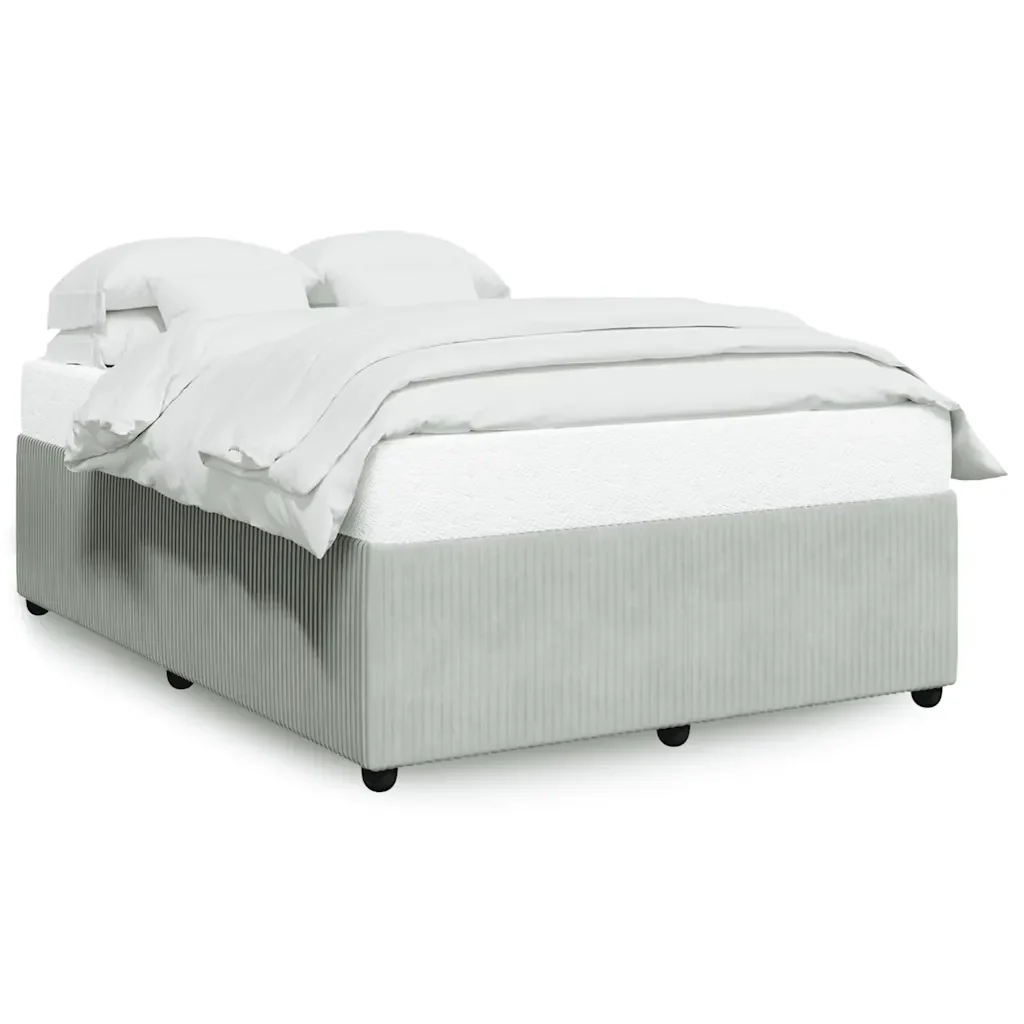 Letto matrimoniale | Letto per adulti | Giroletto senza Materasso Grigio Chiaro 140x200 cm Velluto