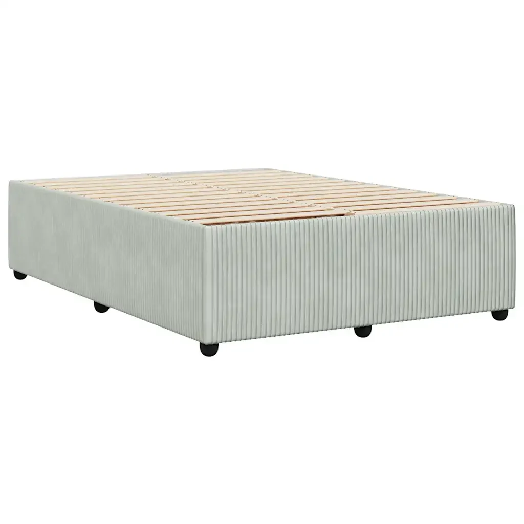 Letto matrimoniale | Letto per adulti | Giroletto senza Materasso Grigio Chiaro 140x200 cm Velluto - Image 6