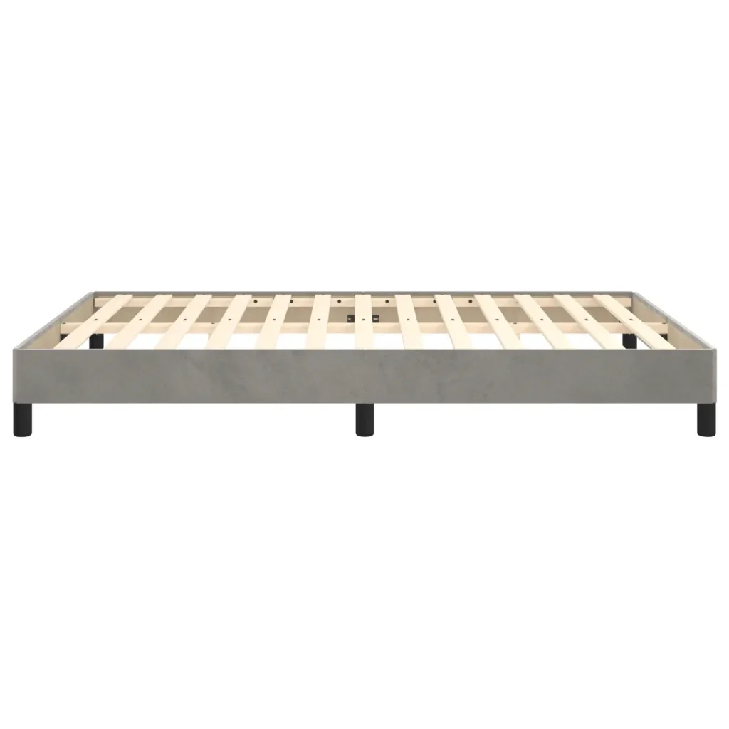 Letto matrimoniale | Letto per adulti | Giroletto senza Materasso Grigio Chiaro 140x200 cm Velluto - Image 5