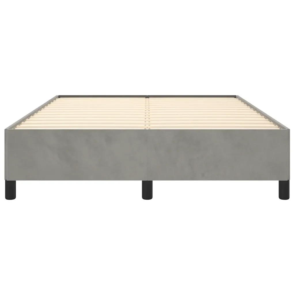 Letto matrimoniale | Letto per adulti | Giroletto senza Materasso Grigio Chiaro 140x200 cm Velluto - Image 5