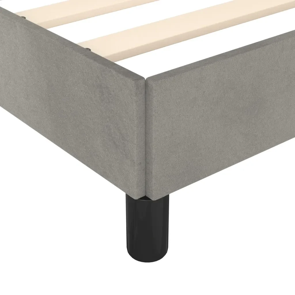Letto matrimoniale | Letto per adulti | Giroletto senza Materasso Grigio Chiaro 140x200 cm Velluto - Image 8