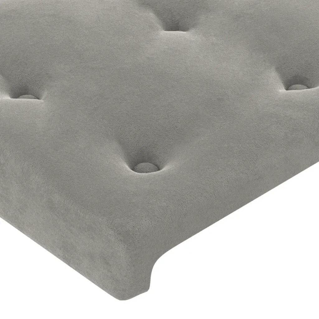 Letto matrimoniale | Letto per adulti | Giroletto senza Materasso Grigio Chiaro 140x200 cm Velluto - Image 10