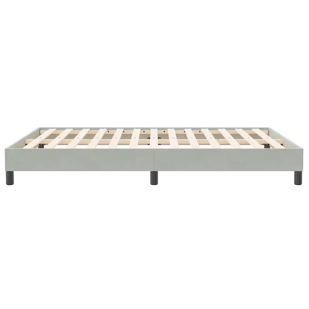 Letto matrimoniale | Letto per adulti | Giroletto senza Materasso Grigio Chiaro 140x210 cm Velluto - Image 6