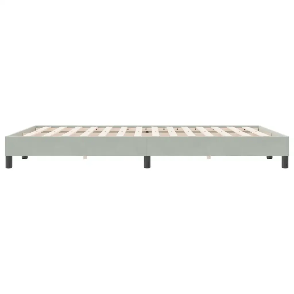 Letto matrimoniale | Letto per adulti | Giroletto senza Materasso Grigio Chiaro 140x220 cm Velluto - Image 6
