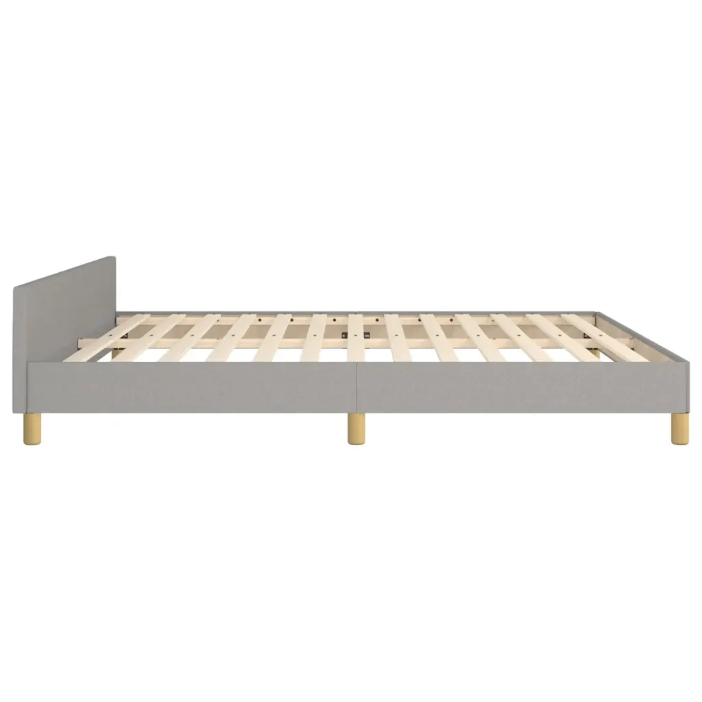 Letto matrimoniale | Letto per adulti | Giroletto senza Materasso Grigio Chiaro 160x200 cm Tessuto - Image 7